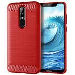 Nokia 5.1 Plus / X5 Kılıf Arka Kapak Ultra İnce TPU Tampon SSDTXW (Kırmızı) ile uyumlu/Yedek