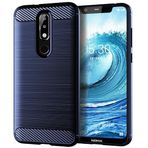 Nokia 5.1 Plus / X5 Kılıf Arka Kapak Ultra İnce TPU Tampon SSDTXW (Mavi) ile uyumlu/Yedek