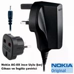 Nokia Ac-8X İnce Uçlu Şarj Cihazı Ve İngiliz Çevirici Adaptör Ceptelb018437