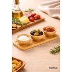 Nokka 3'lü 6 cm Bambu Sunum Kasesi, Bambu Altlık Çerezlik Servis Kasesi