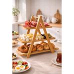 Nokka 3’lü Bambu Sunum Tabağı Seti – Doğal Ahşap Servis Tabakları 25X14 / 32X14 / 39X14 cm