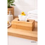 Nokka Bambu Peçetelik Ahşap Malzemeden Küçük Boy 17X12X8CM Doğal Renk Dikdörtgen Tasarım