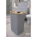 Nokka Kapaklı 75 L Katlanabilir Çamaşır Sepeti, Kirli Sepeti (57X40X30 Cm) - Gri