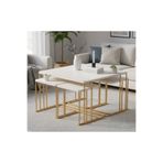 Nokta Sehpa Home 5li TEKERLEKLİ 4+1 YAVRULU ORTA SEHPA gold beyaz