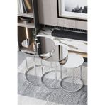 Nokta Sehpa Home Gümüş Metal (DÜZ) Aynalı 3lü C Zigon Sehpa