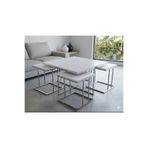 Nokta Sehpa Home RİO 5Lİ SET 4+1 pizza 5li set ORTA SEHPA gümüş beyaz