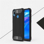 Noktaks - Huawei Uyumlu Huawei Y7 Prime 2019 / Y7 2019 - Kılıf Çift Katman Zırh Tank Crash Military Kapak - Siyah