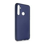 Noktaks - Realme 5i Uyumlu - Kılıf Mat Soft Premier Silikon Kapak - Lacivert