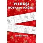 Noktalarla Yılbaşı Temalı Dev Boyama Kağıdı 2,50 Metre Boyama Kağıdı - Çocuk Eğitici Boyama