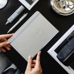 Noktalı Defter, A5 Boyut, 140 gr Kağıt, 80 Yaprak, Silver Glow - 41 Delft Blue