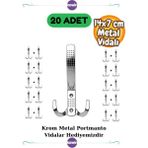 Noktalı Portmanto Askı Vestiyer Duvar Dolap Askısı Krom Metal Mobilya Gümüş Kapı Askılık