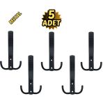 Noktalı Portmanto Vestiyer Askısı Metal Mat Siyah 5’Li