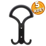 Noktalı Portmanto Vestiyer Duvar Askısı Metal Dolap Elbise Askılığı Siyah 5 Adet