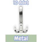Noktalı Portmanto Vestiyer Duvar Dolap Elbise Askısı Krom Metal Mobilya Kapı Askılığı Askılık (10 Adet) Krom