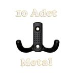 Noktalı Portmanto Vestiyer Duvar Dolap Elbise Askısı Siyah Metal Kapı Askılığı Askılık 10 Adet Siyah