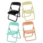 NOLITOY 4 Adet Dollhouse Mini Plastik Bebek Arabası Mini Sandalye Şekli Cep Telefonu Standı Minyatür Sandalye Kafalık Telefon Tutucu Mini Bebek Mobilyaları 1/12 Pp Oyuncak Bebek Evi Güveç