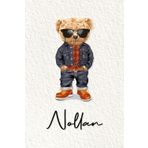 Nollan: Cahier personnalisé avec prénom Nollan | Cadeau d'anniversaire pour enfant, garçon, homme, copain ... | Nounours | 110 pages lignée, Petit Format 6x9 pouces (15,24 x 22,86 cm)