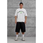 Nomarc Beyaz Rolling Stone Yazılı Oversize Tshirt - XL