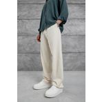 NOMARC Erkek Krem Baggy Kalıp Keten Pantolon