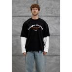 NOMARC Erkek Siyah Rollıng Stone Baskılı Sweatshirt