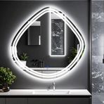 Nomari Led'li Lazer Kumlamalı Lavabo & Banyo Aynası (Dokunmatik Sensörlü) beyaz led'li 100 x 100