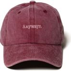 Nome Studio Nakışlı Bordo Şapka Anyways Minimal Streetwear ve Açık Pembe Yazı Nakışlı Pamuklu Şapka - Standart