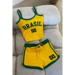 nomely Kadın Y2k Brasil Askılı Crop Şort Takım