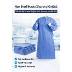 Non Steril Hasta Ziyaretçi Önlüğü 1 Adet – Tek Kullanımlık Bağlamalı Koruyucu Önlük