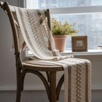 Nona Mino Organik Pamuk Dantel Runner Kilimli Desen 150X35 - 35 x 150 cm - Kahve