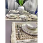 Nona Mino Pamuk Şal Motif Dantel Örgü Amerikan Servis Supla Seti 35X45 6 Adet - 35 x 50 cm - Sütlü Kahve