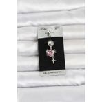 Noname 316L Cerrahi Çelik Pembe Zirkon Taşlı Model Göbek Piercing