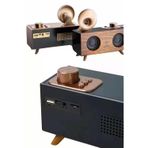 Noname Bluetooth Nostalji Speaker Radyo Gramofon Ahşap Renk Vintage