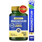 Nondo Magnezyum Kompleks 180 Tablet Jumbo Boy 250 mg 4 Form, Sitrat, Taurat, Malat, Bisglisinat,