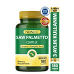 Nondo Saw Palmetto Complex 180 Kapsül Jumbo Boy Saç Vitamini -Cüçe Palmiye Likopen Çinko Isırgan Otu