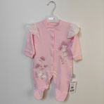 Nono Baby Tavşan Nakışlı Bebek Tulum - Pembe - 3 - 6 Ay