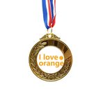 no/no I Love Fruit Orange Art Deco Moda Altın Ödülü Kazanan Madalya Birincilik Kurdele