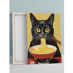 Noodle Noir, Makarna Kedi Pop Art Kanvas Tablo - Tuval Tablo