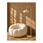 NOONLUX DESIGN&LIGHTING Bolton Krem Lambader İç Kısmı Gold Oturma Odası Salon Yatak Odası Kitap