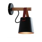 NOONLUX DESIGN&LIGHTING Deri Detay Mat Siyah Aplik Metal Cafe Restaurant Otel Ev Hol Yatak Odası Banyo