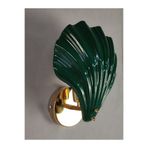 NOONLUX DESIGN&LIGHTING Shell İstiridye Nefti Yeşili Gold Kaplama Detay Cam Aplik Antre Salon Oturma odası Banyo Yatak