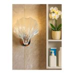 NOONLUX DESIGN&LIGHTING Shell İstiridye Şeffaf Cam Aplik Banyo Salon Antre Oturma odası Yatak odası ve Başları
