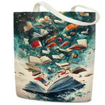 Nopoben Estetik Bez Çanta, Kitap Aşığı Kadın Arkadaş Eşi İçin Kitap Hediyeleri, Kütüphane Kitap Çantası Komik Tote Çanta Bakkal Çantası Katlanabilir Çanta Alışveriş Çantası Kulplu Yeniden