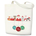 Nopoben Noel Hohoho Tote Çanta, Kadınlar için Kanvas Bez Çantalar, Noel için Sevimli Bez Çanta Hediyeleri, Katlanabilir Bez Çanta Yeniden Kullanılabilir Bez Çanta Alışveriş Tote Çanta Estetik Çantalar