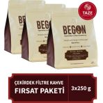 Nord Kivu Nitelikli Filtre Kahve (Çekirdek) Fırsat Paketi 250G x 3 Adet - Çekirdek Kahve