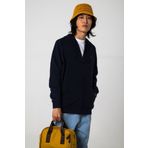 Nordbron Erkek Lacivert Oversize Örme Logolu Uzun Kollu Sweatshirt Fermuarlı Kapüşonlu Pamuklu Saltra