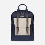 Nordbron Solna Unisex Okul Bacpack Dolgulu Laptop Bölmeli Deri Kemer Su Geçirmez Sırt Çantası - Lacivert