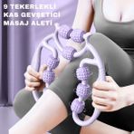 NordHaus Kas Gevşetici Masaj Aleti 9 Tekerlekli Lenf Drenaj Rulosu - Mor