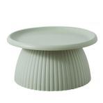 Nordic Mantar Küçük Sehpa Modern Yuvarlak Ayaklı Plastik Yan Sehpa Basit Balkon Mini Yeşil Nervürlü 28 "U x 28" G x 14" Y
