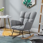 Nordic Sallanan Sandalye Tekli Kanepe Şömine Sallanan Sandalye Patchwork Kumaş Dinlenme Kanatlı Sırtlı Sandalye Masif Ahşap Ayaklı Pamuk ve Keten Dinlenme Sandalyeleri O,C