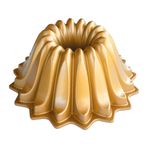 Nordicware kek kalıbı pasta kalıbı-Lotus, alüminyum, altın, 21,6 x 21,6 x 9,5 cm
